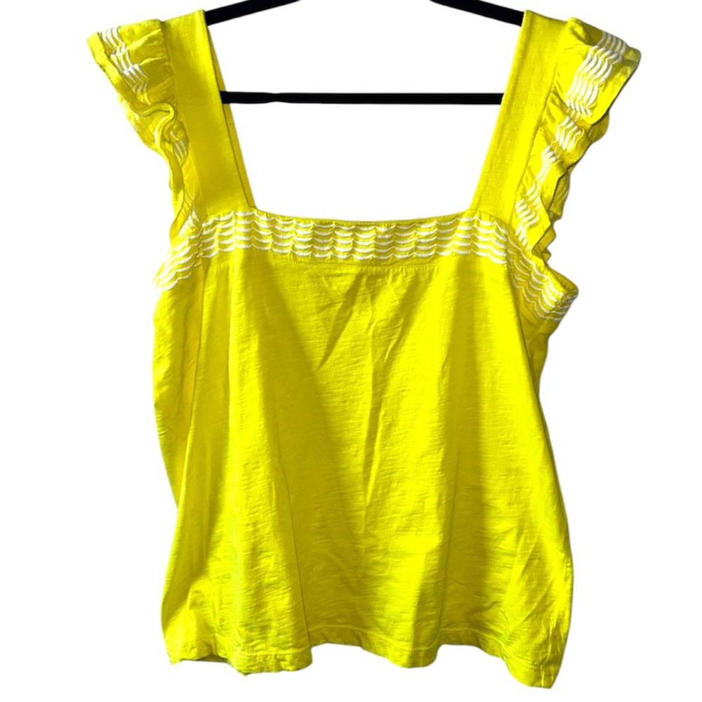 ST JOHN’S BAY | YELLOW RUFFLE SLEEVE BLOUSE